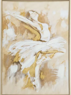 Oana Leinwand-Druck-handbemalt, Beige