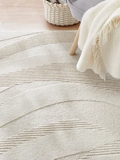 Onde Moderner Teppich, Creme