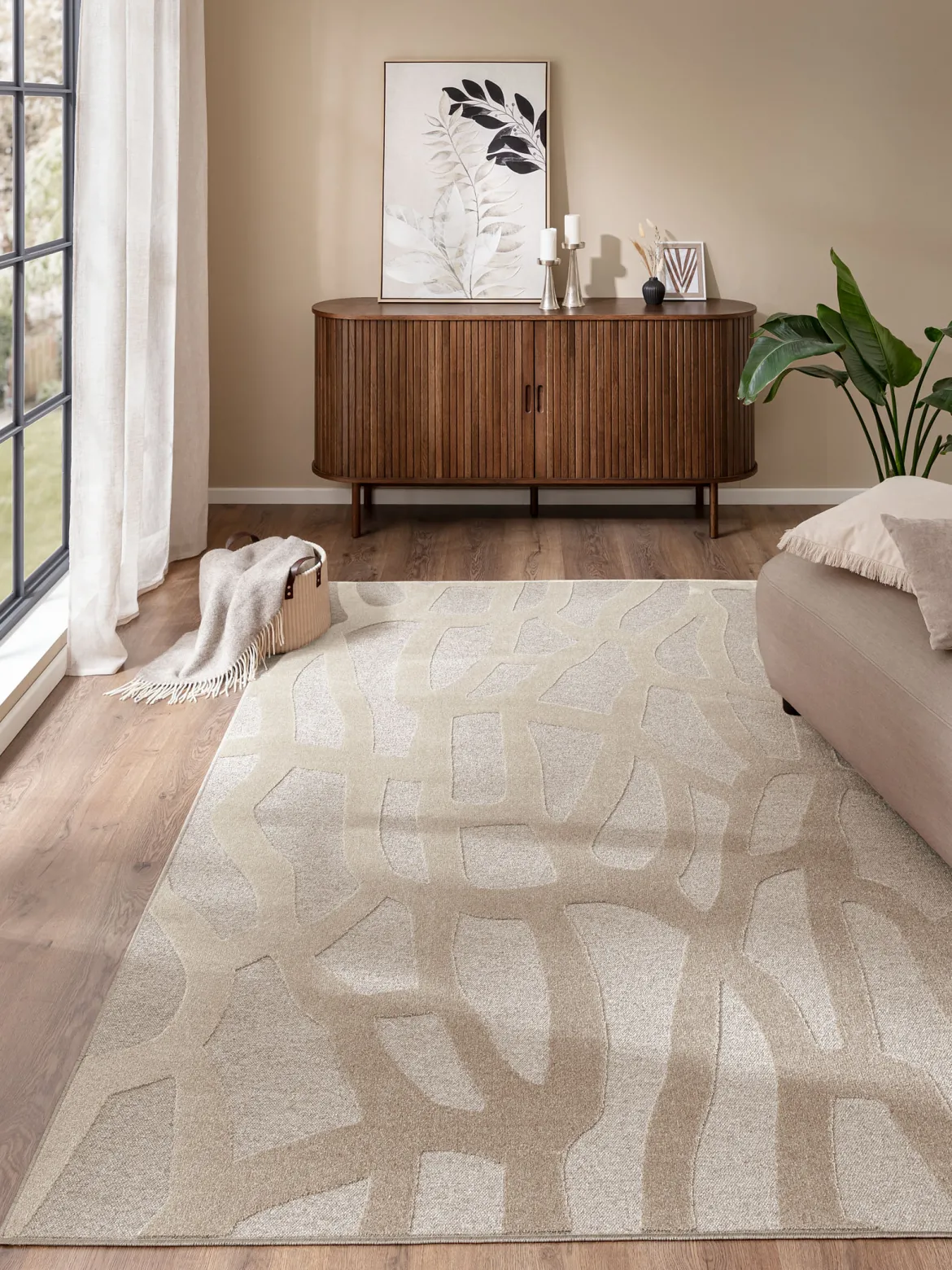Oriana Moderner Teppich, Creme
