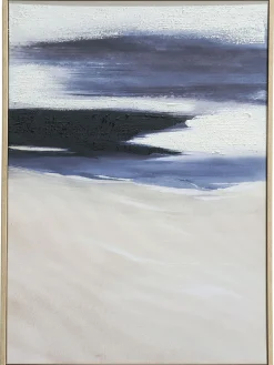Orkan Leinwand-Druck-handbemalt, Blau