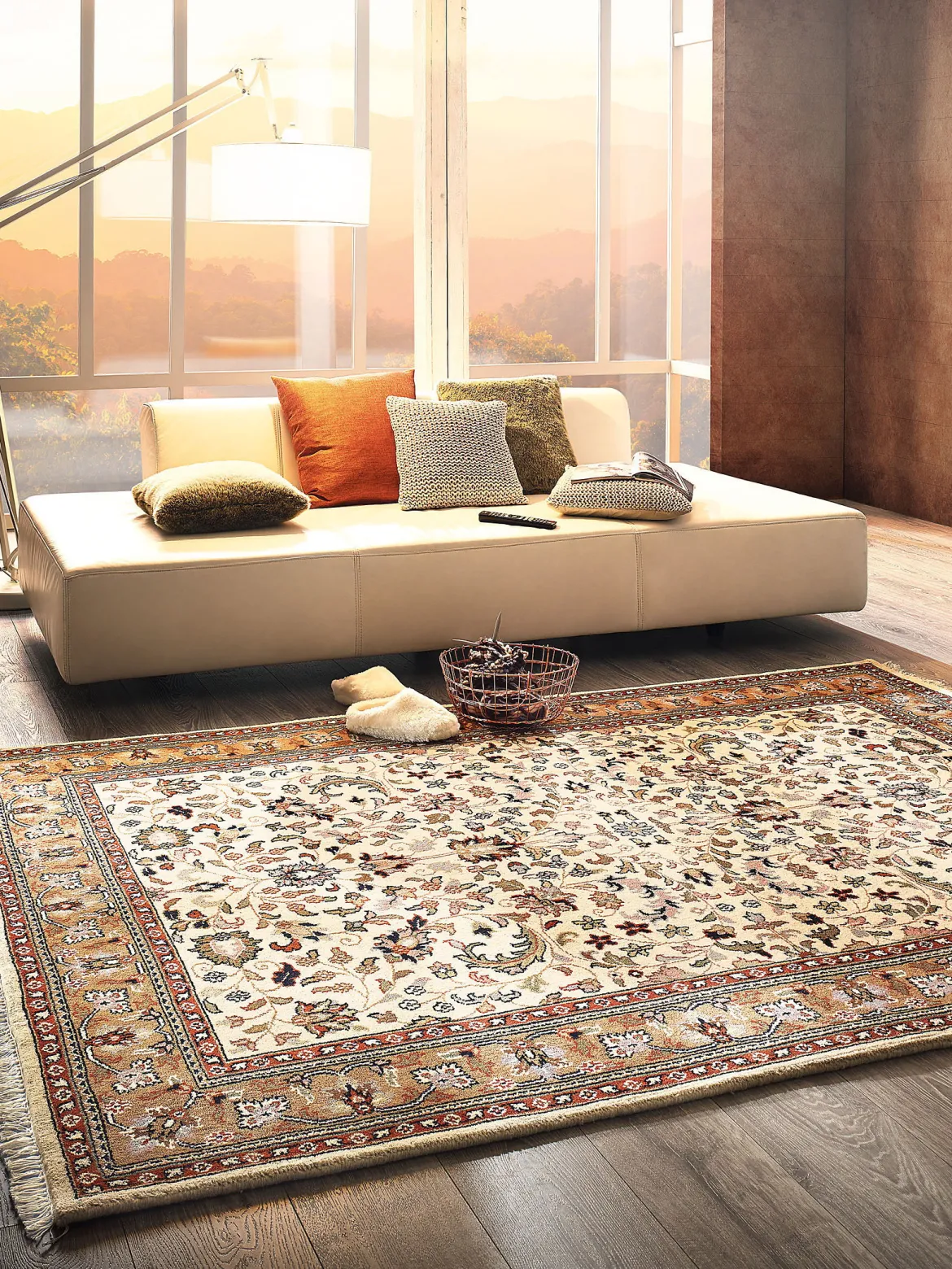 Padischah Isfahan Orient-Teppich, Beige