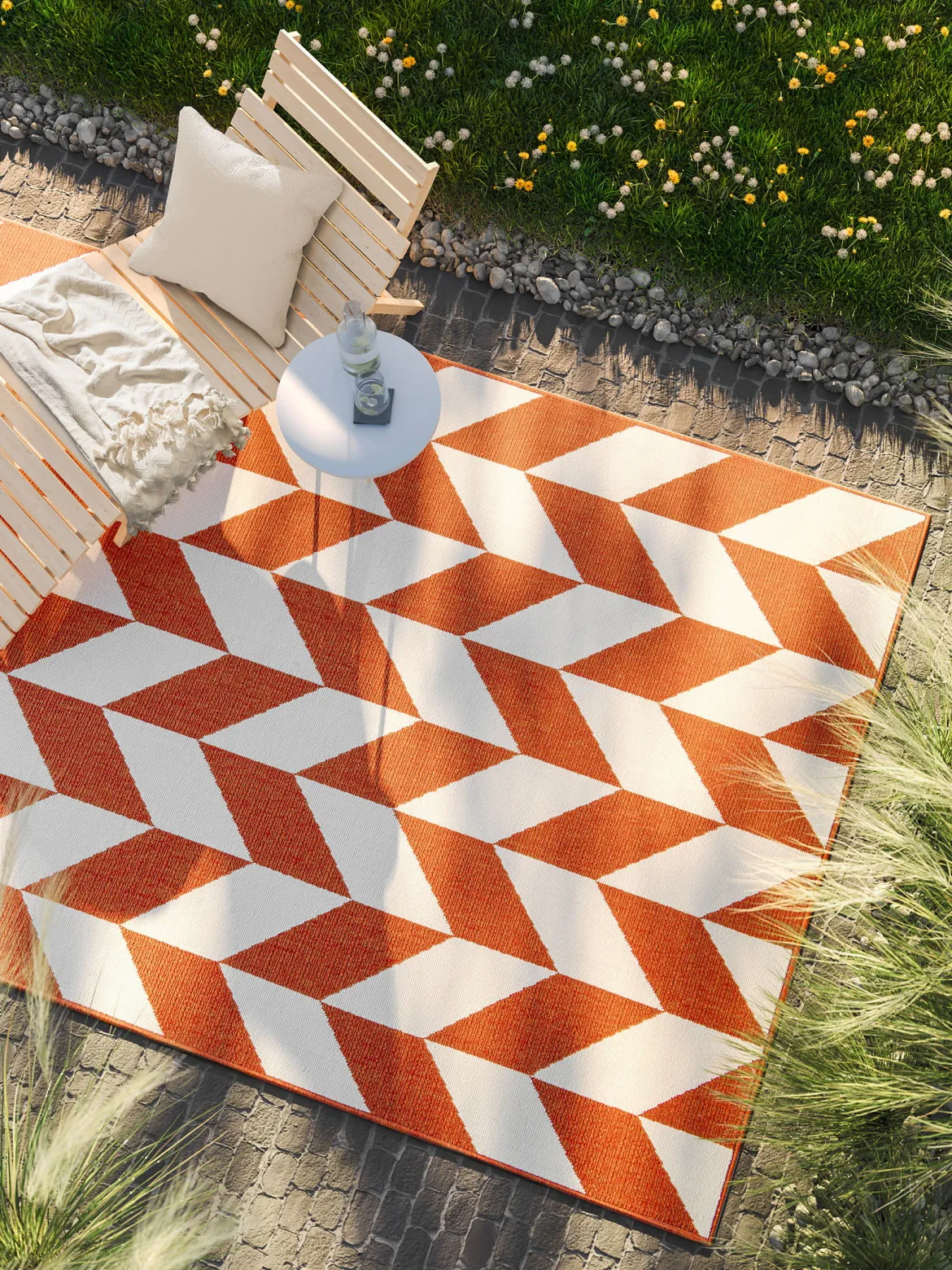 Plage Outdoor-Teppich, Rot