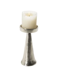 Raw Silver Finish Kerzenleuchter, Silber
