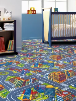 Road Kinderzimmer-Teppichboden, Multicolor 97
