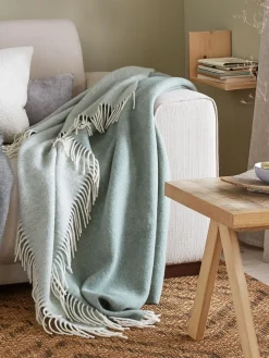 Runa Wolldecke, Offwhite/Mint
