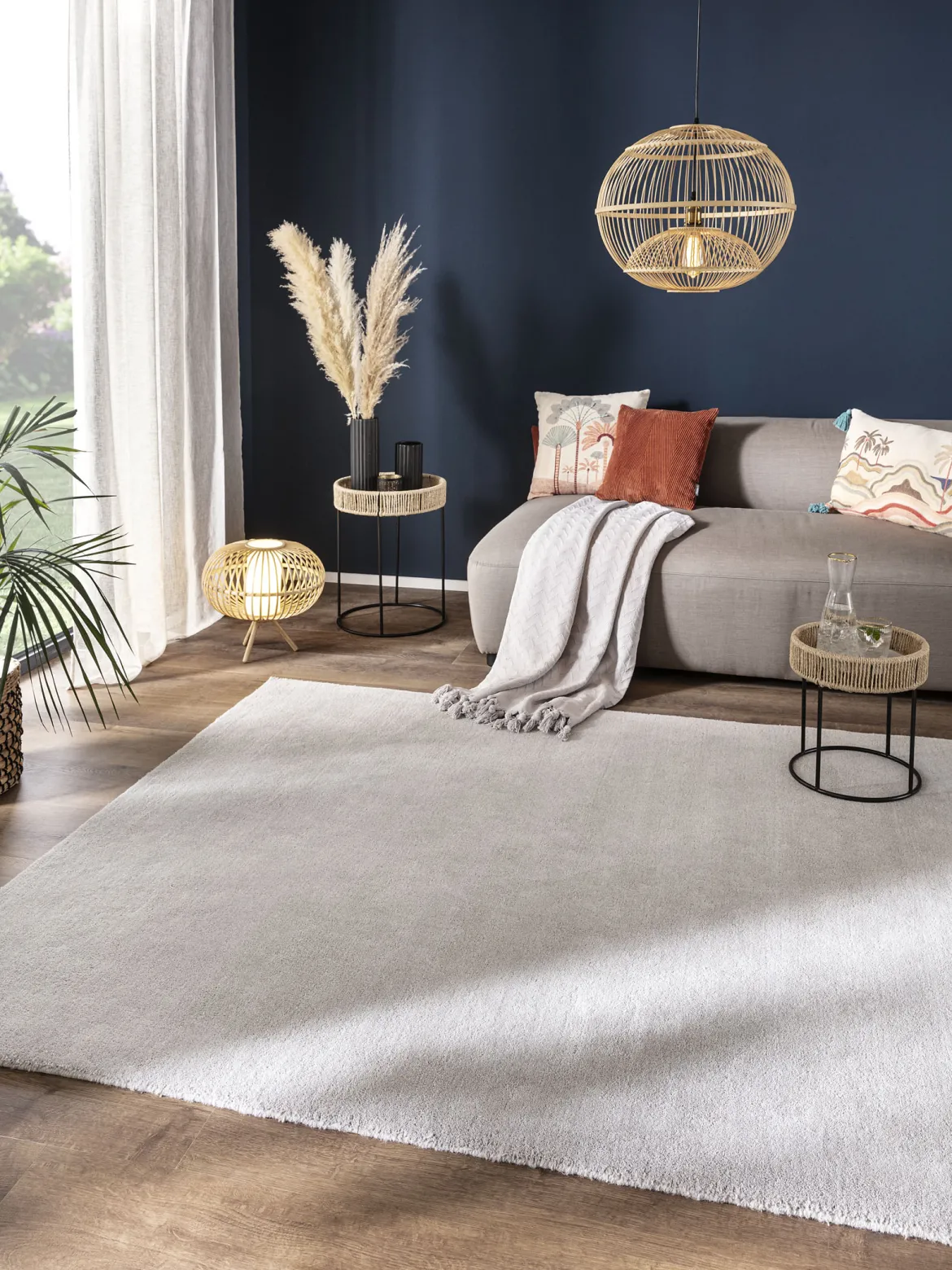Salmour Woll-Teppich, Light Grey