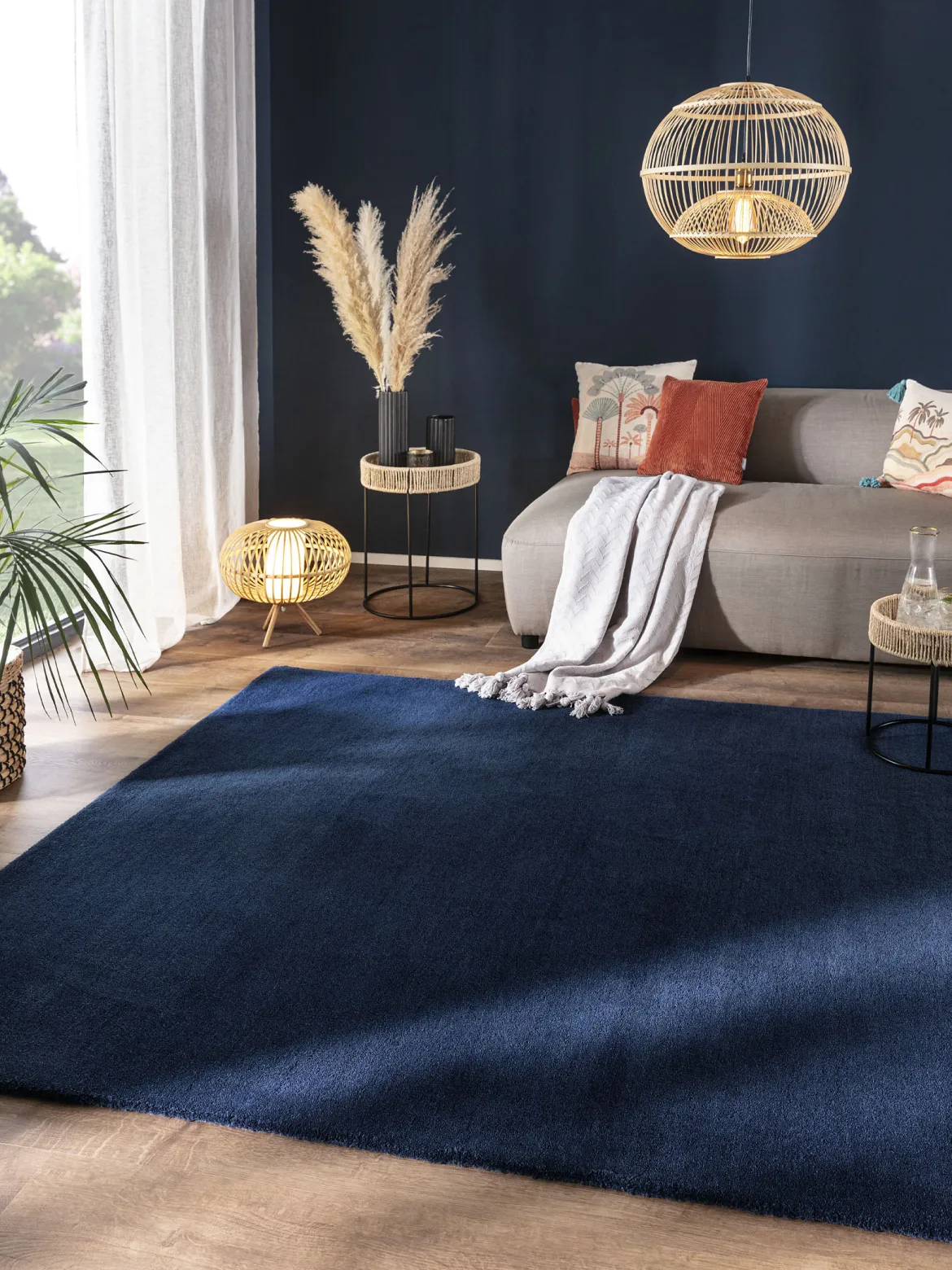 Salmour Woll-Teppich, Navy Blue