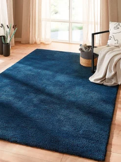 Sensation Hochflor-Teppich, Dunkelblau