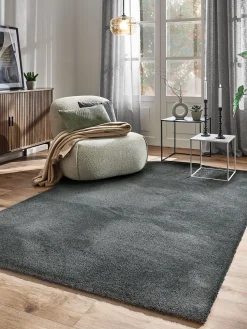 Sensation Hochflor-Teppich, Dunkelgrau