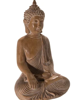 Sitting Buddha Figur, Hellbraun