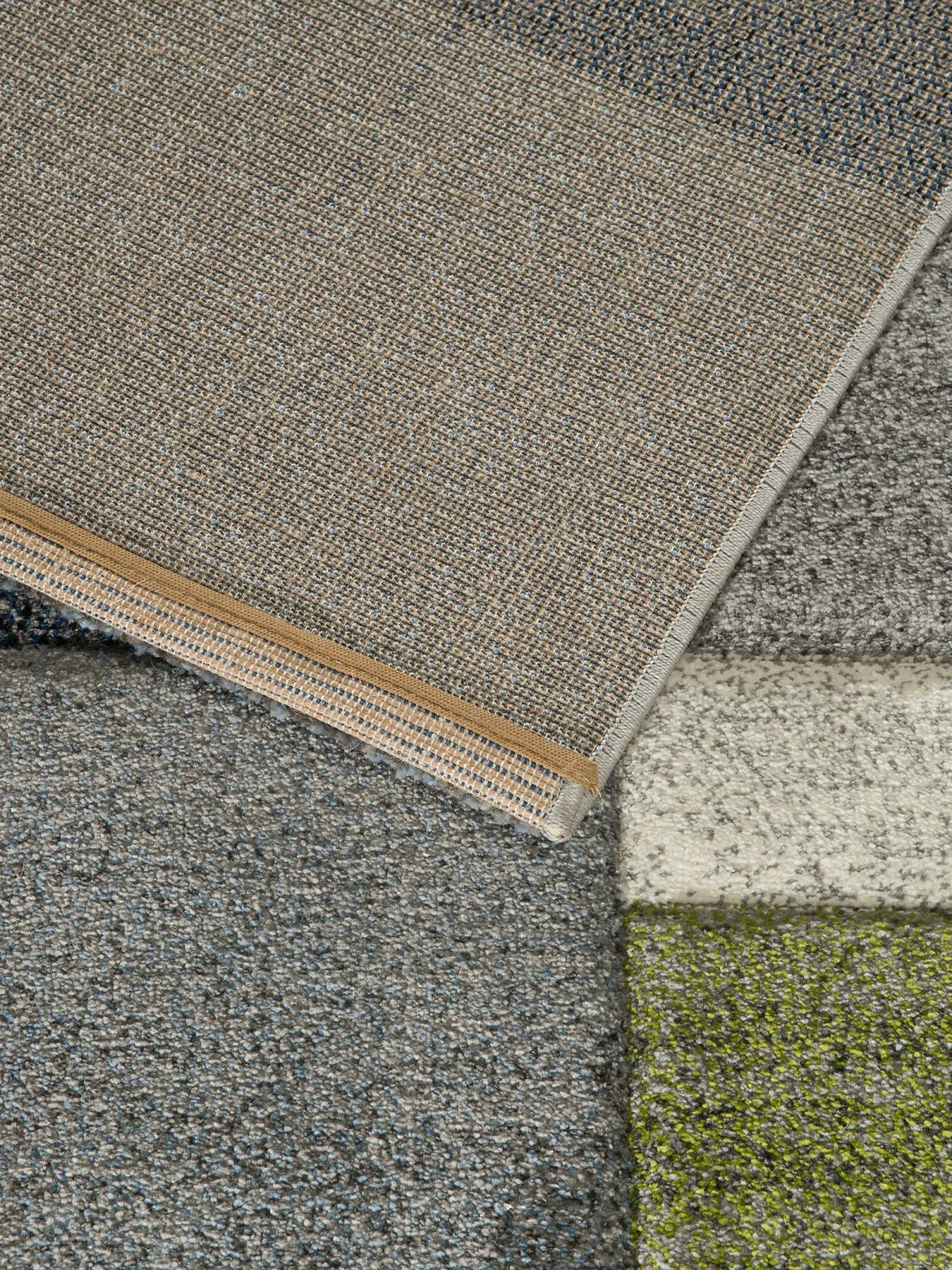 Stampino Moderner Teppich, Blau-Grau