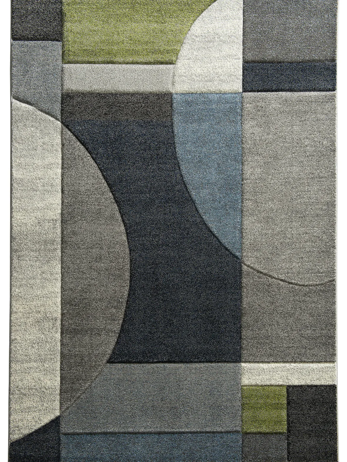 Stampino Moderner Teppich, Blau-Grau