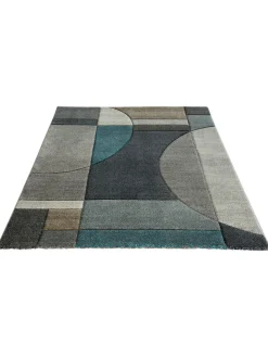 Stampino Moderner Teppich, Blau