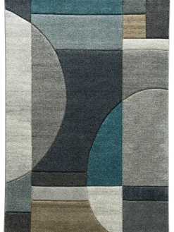Stampino Moderner Teppich, Blau