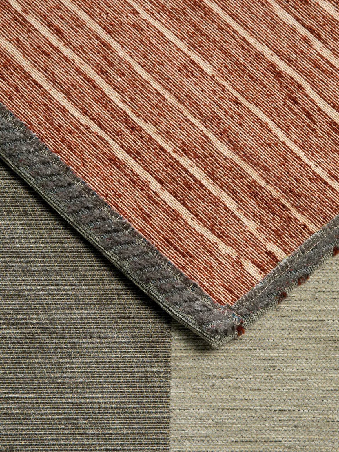 Stribe Vintage-Teppich, Grey-Terra