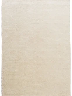 Tamesna Woll-Teppich, Weiss/Natur