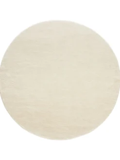 Tamesna Woll-Teppich, Weiss/Natur