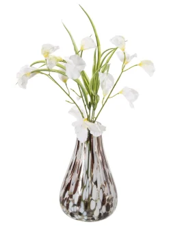 Therry Vase, Weiss/Braun