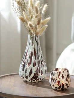 Therry Vase, Weiss/Braun