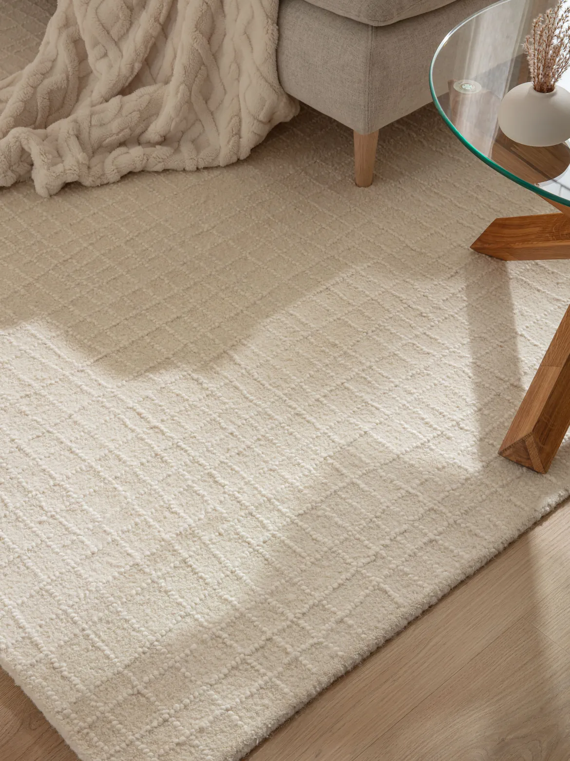 Torup Moderner Teppich, Natural/White