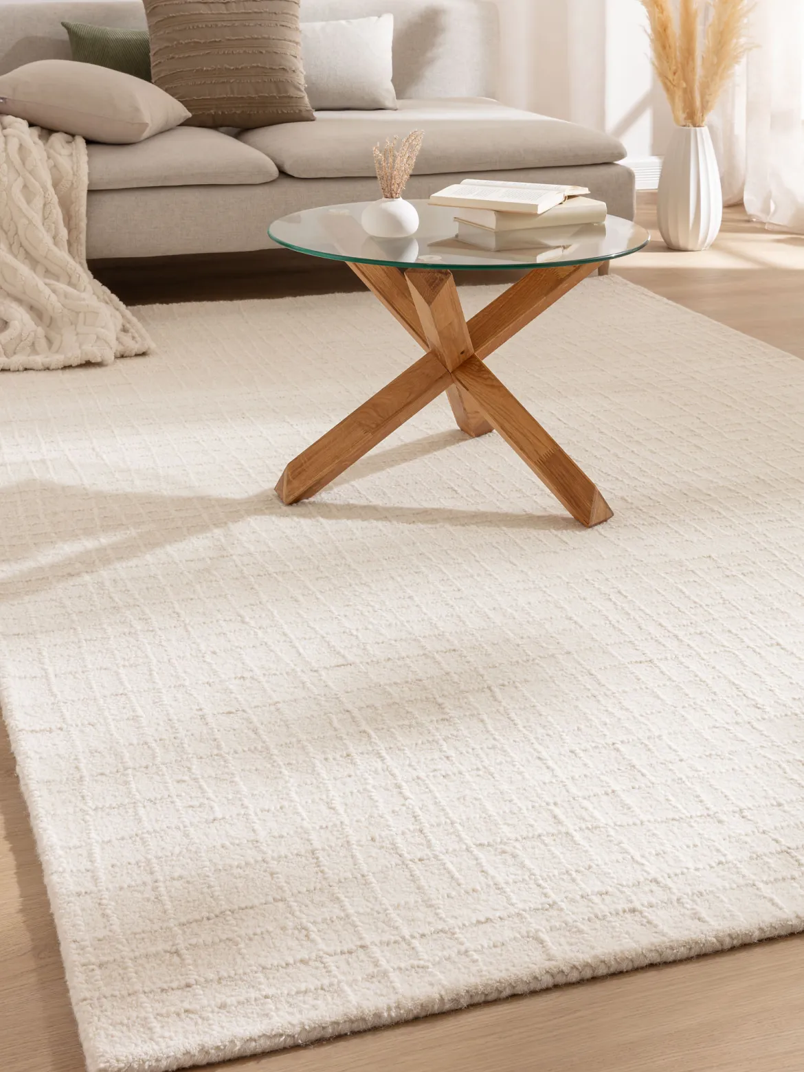 Torup Moderner Teppich, Natural/White