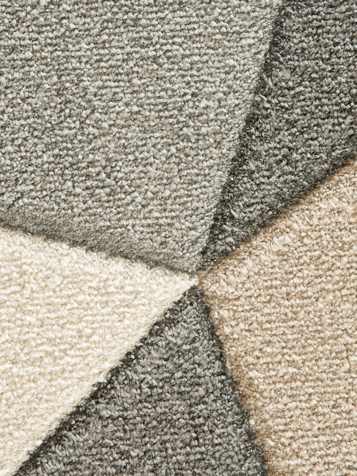 Triogona Moderner Teppich, Grau/Beige