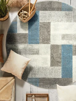Urban Maze Moderner Teppich, Blue Avenue
