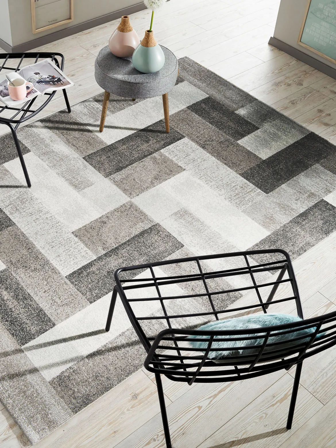 Urban Maze Moderner Teppich, Dark Grey