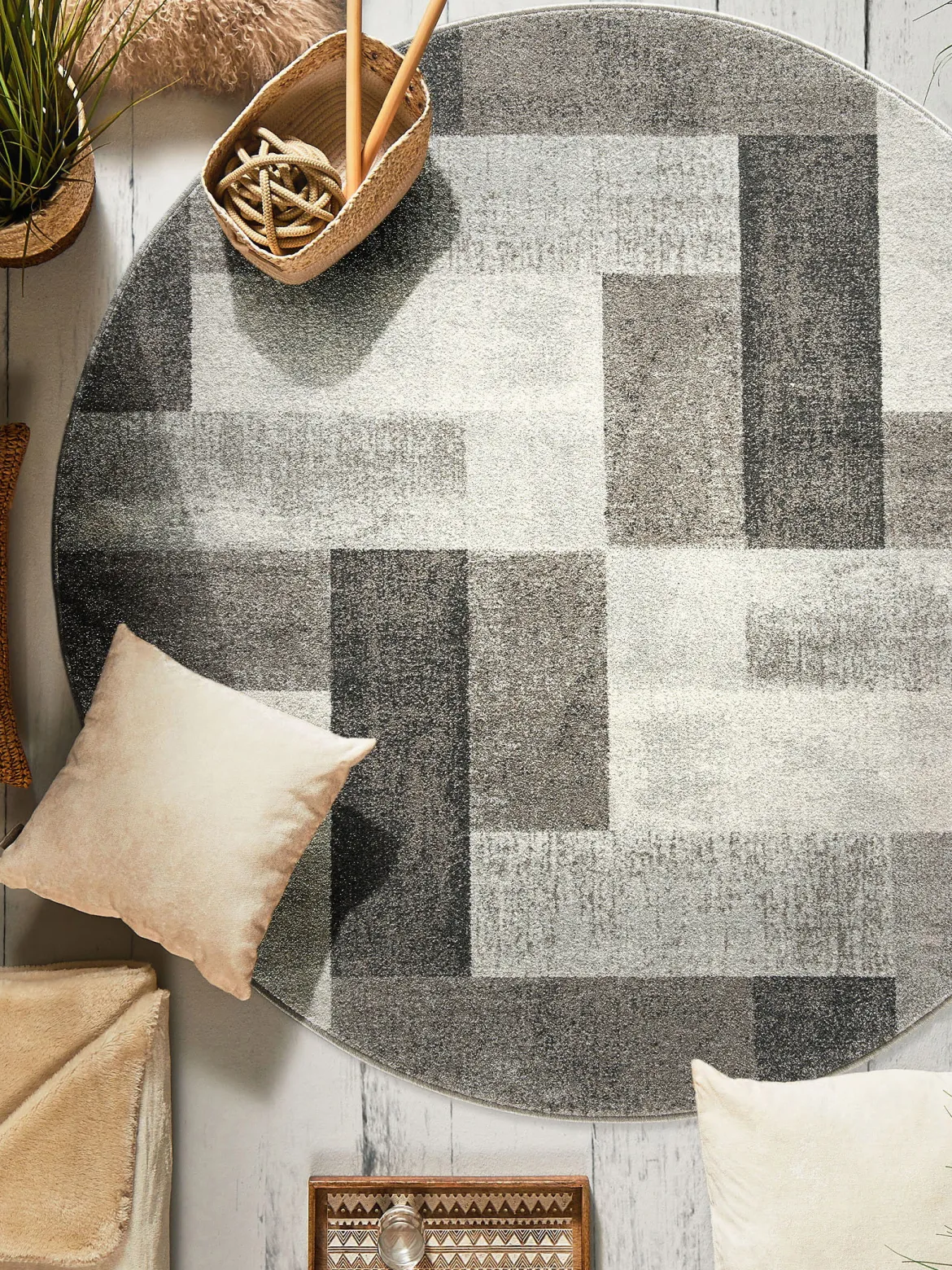 Urban Maze Moderner Teppich, Dark Grey