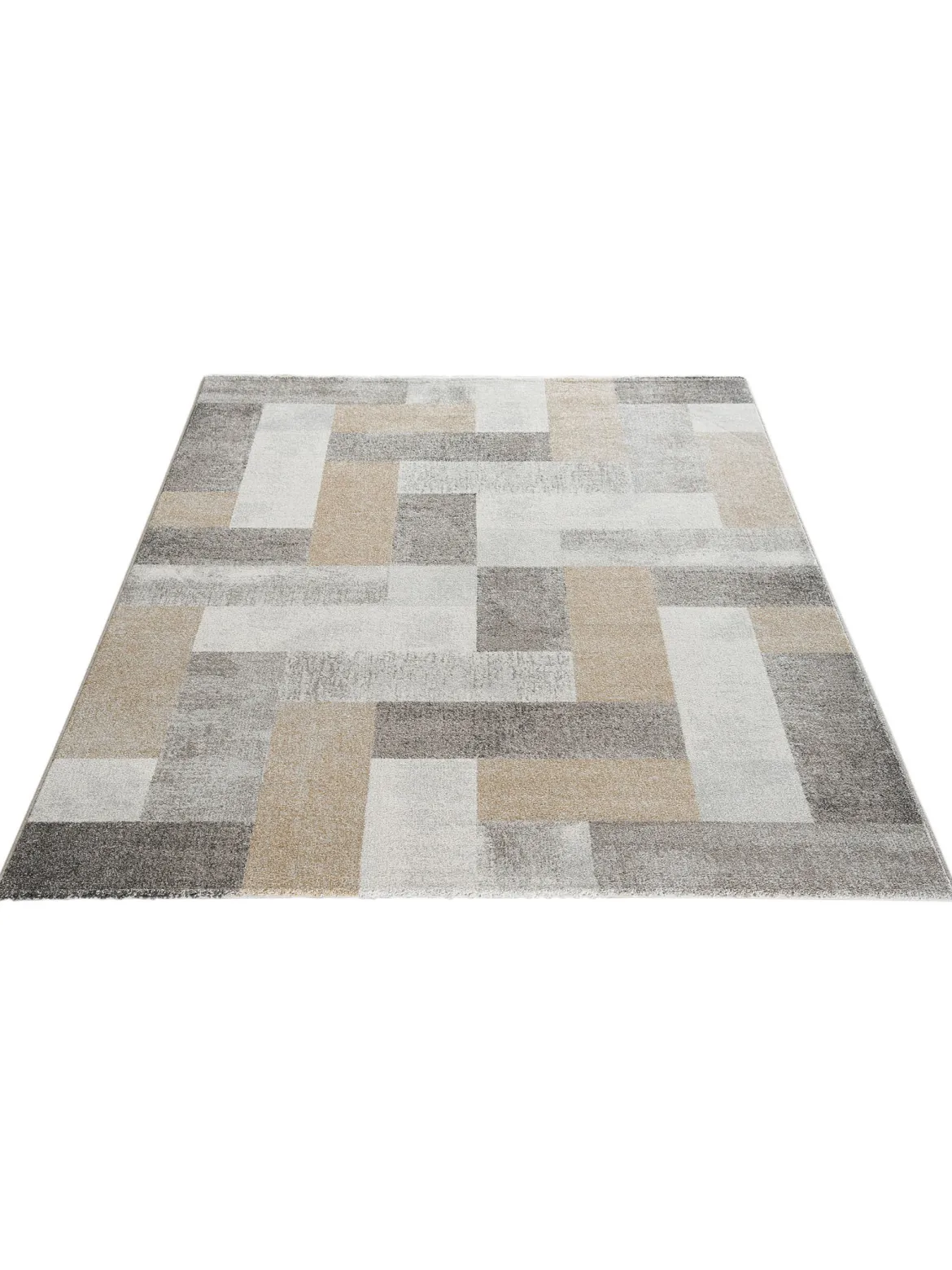 Urban Maze Moderner Teppich, Gold
