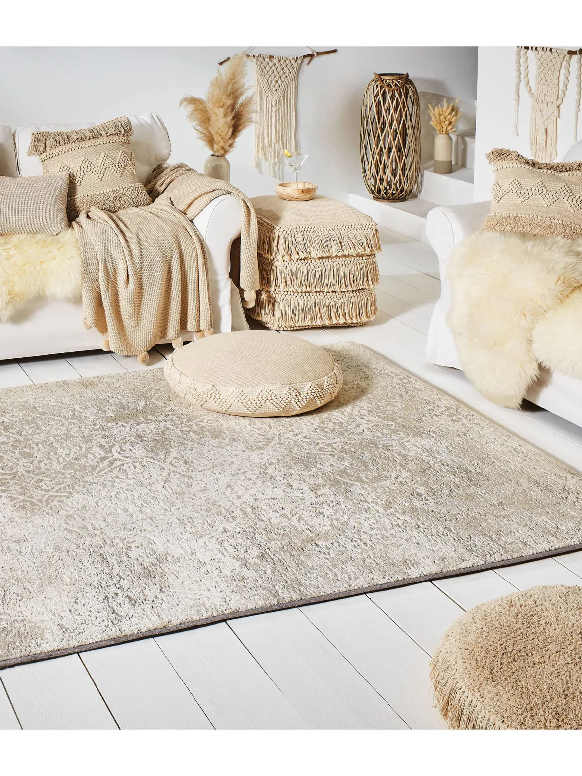Vikonia Vintage-Teppich, Ivory