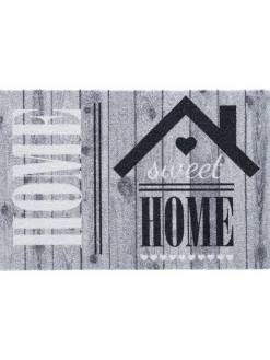 Vintage Wood Sauberlaufmatte, Home Sweet Grey