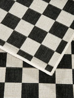 Waikato Outdoor-Teppich, Schwarz/Weiss