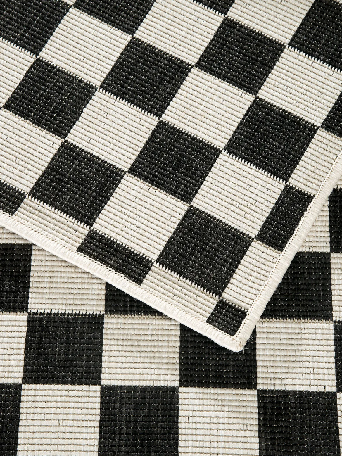 Waikato Outdoor-Teppich, Schwarz/Weiss