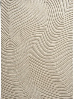 Wavy Woll-Teppich, Beige