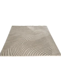 Wavy Woll-Teppich, Beige