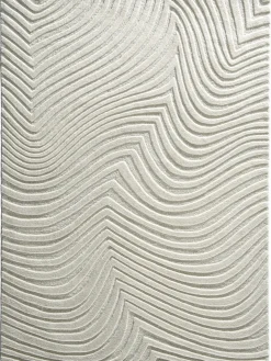 Wavy Woll-Teppich, Offwhite