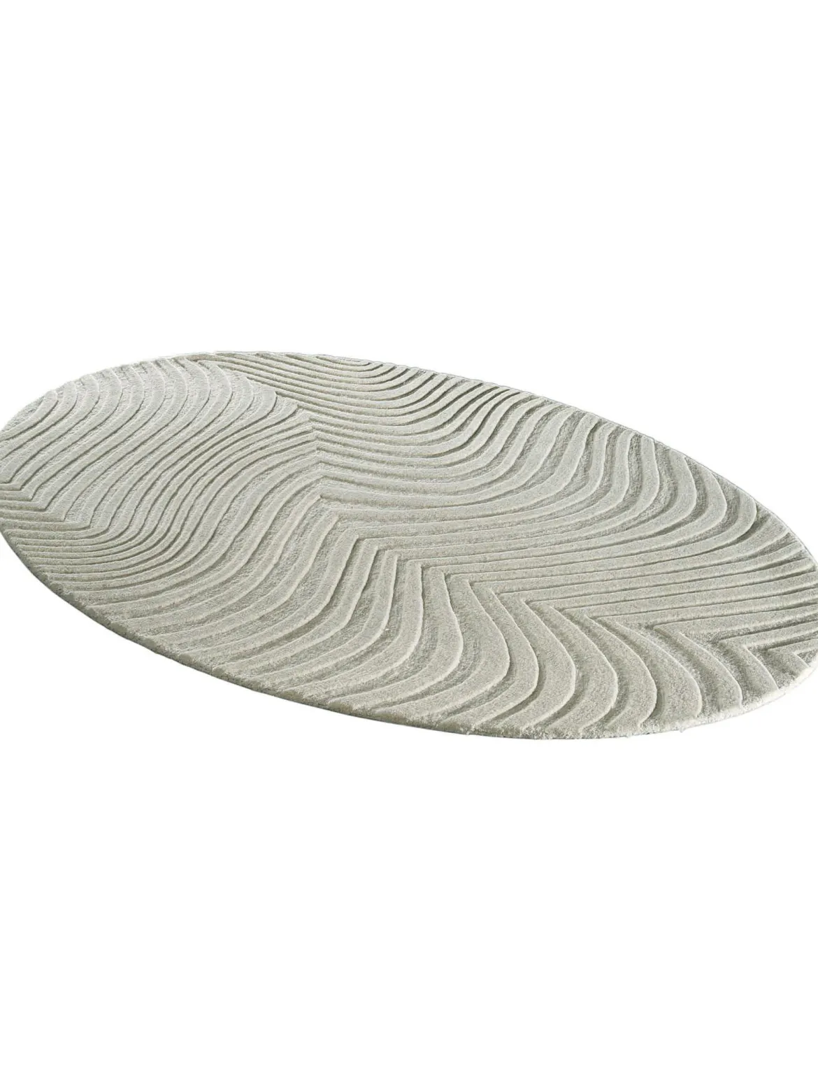 Wavy Woll-Teppich, Offwhite