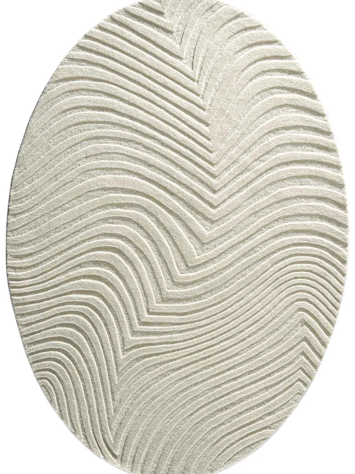 Wavy Woll-Teppich, Offwhite