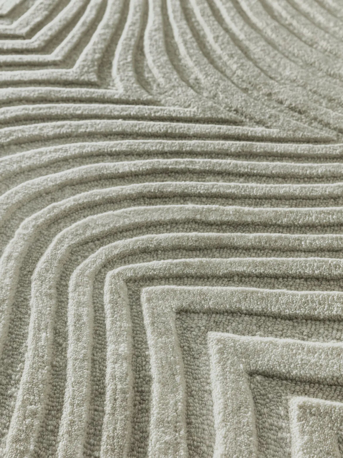 Wavy Woll-Teppich, Offwhite