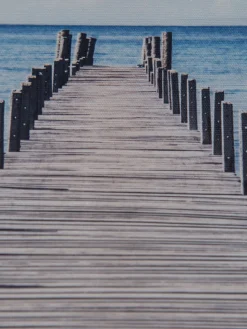 Weg ins Meer Leinwand Druck, Blau