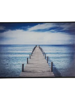 Weg ins Meer Leinwand Druck, Blau