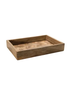 Wooden Mosaik Deko-Tablett, Braun