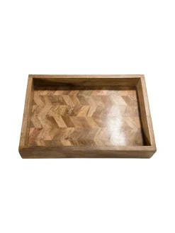 Wooden Mosaik Deko-Tablett, Braun
