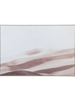 Wüste Leinwand-Druck-gerahmt, Hellbeige