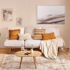 Wüste Leinwand-Druck-gerahmt, Hellbeige