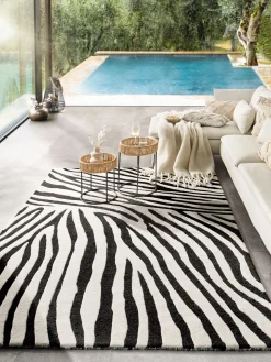 Zarena Woll-Teppich, White/Black