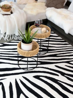 Zarena Woll-Teppich, White/Black