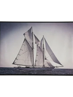 Zweimaster Leinwand Druck, Grau